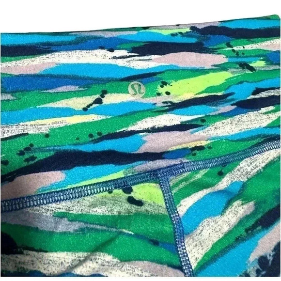 Lululemon Soul Cycle wunder under high rise crop leggings blue and green - Picture 4 of 7